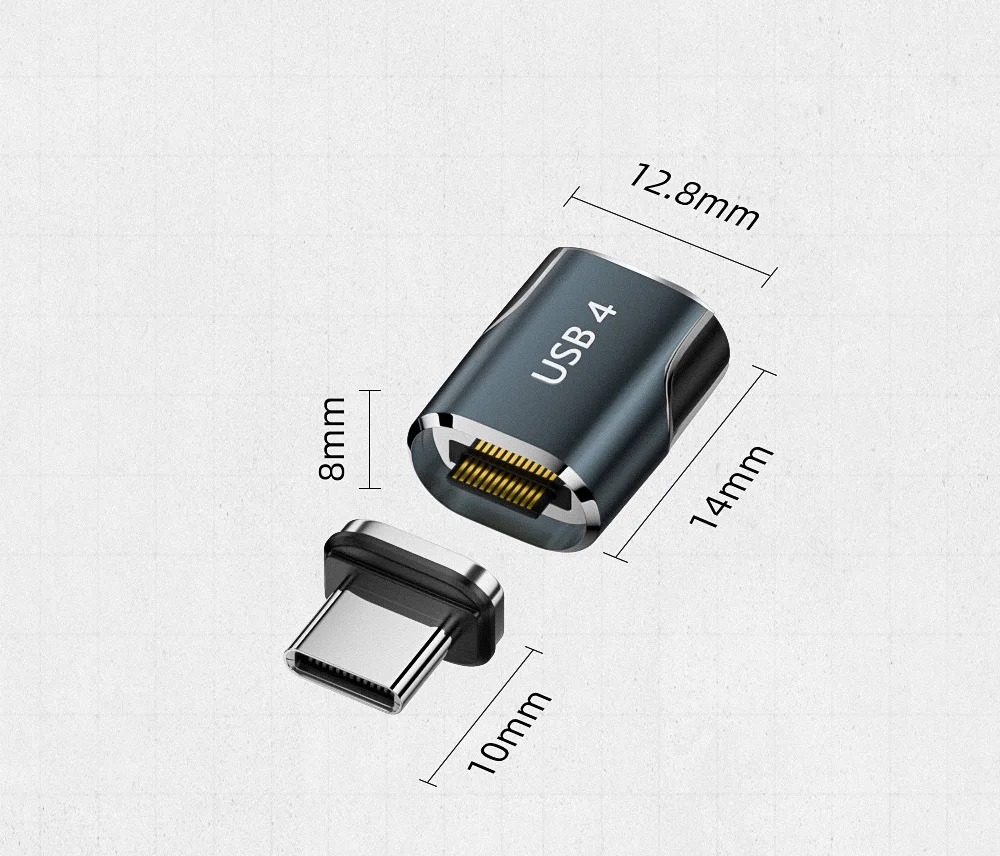 USB-C Magnetic Fast Charging Adapter, 240W 80Gbps with 8K Display Capability