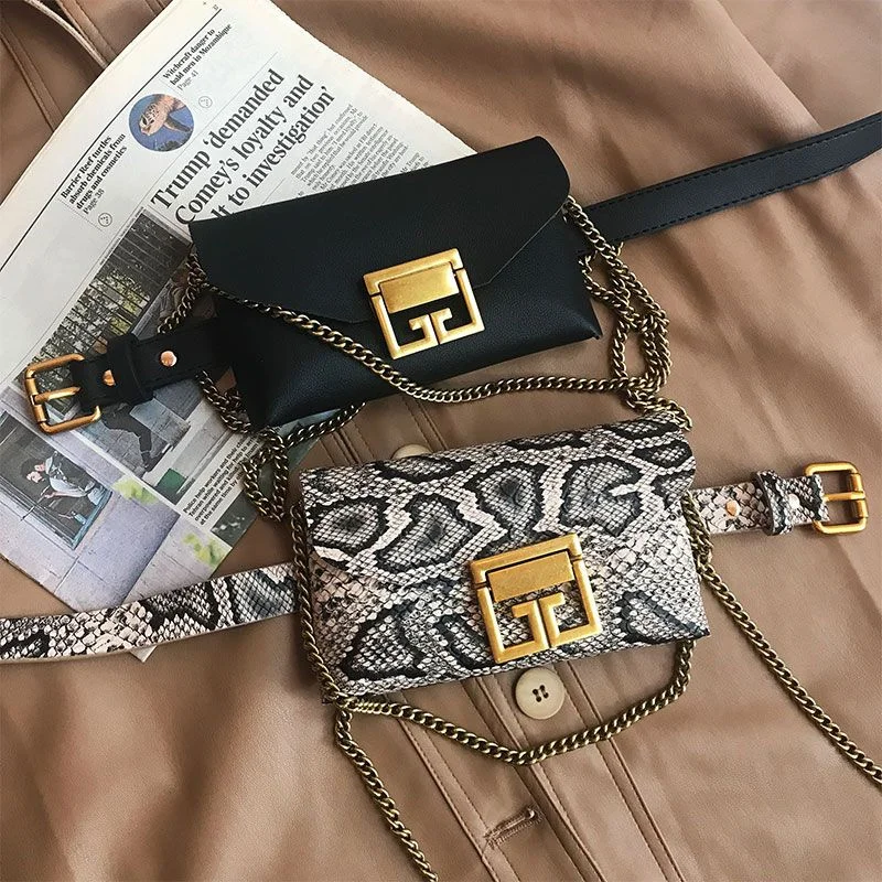 

Waist Bag for Women Luxury Designer Pocket Fashion Chain Rivet Belt Bags Shoulder Crossbody Chest Packs Handbags Phone Purse