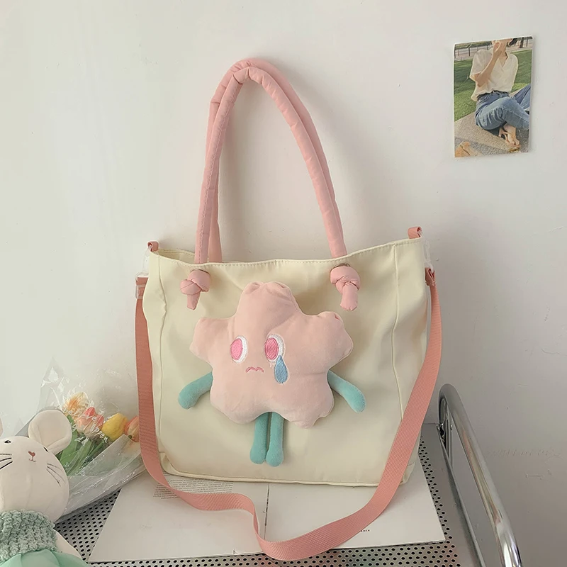 

Большие сумки для женщин, новинка 2022, повседневная Корейская сумка через плечо, Женская сращивающаяся стерео Сумочка куклы, милые Мультяшные сумки-мессенджеры с цветами