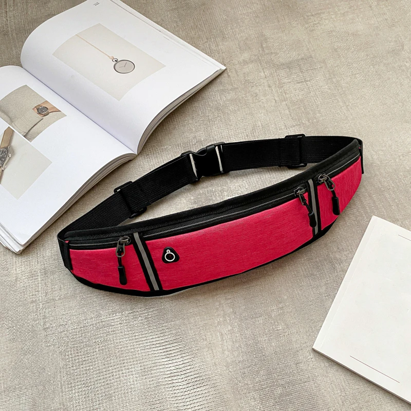 Waterproof Lightweight Reflective Strip Waist Fanny Pack Gym Sports Running Waist Bag Adjustable Elastic Straps running waist bag
