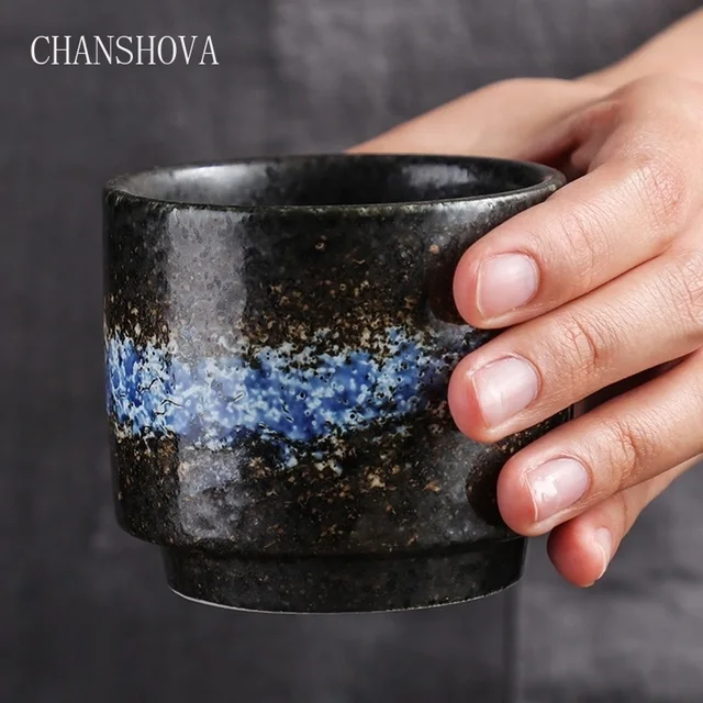 Chanshova 200Ml Kínai Retro Stílusú Kézzel Festett Spray -Máz Kerámia Teáscsésze Kis Kávéscsésze Porcelán Tea Csésze Készlet T010 - Image 5