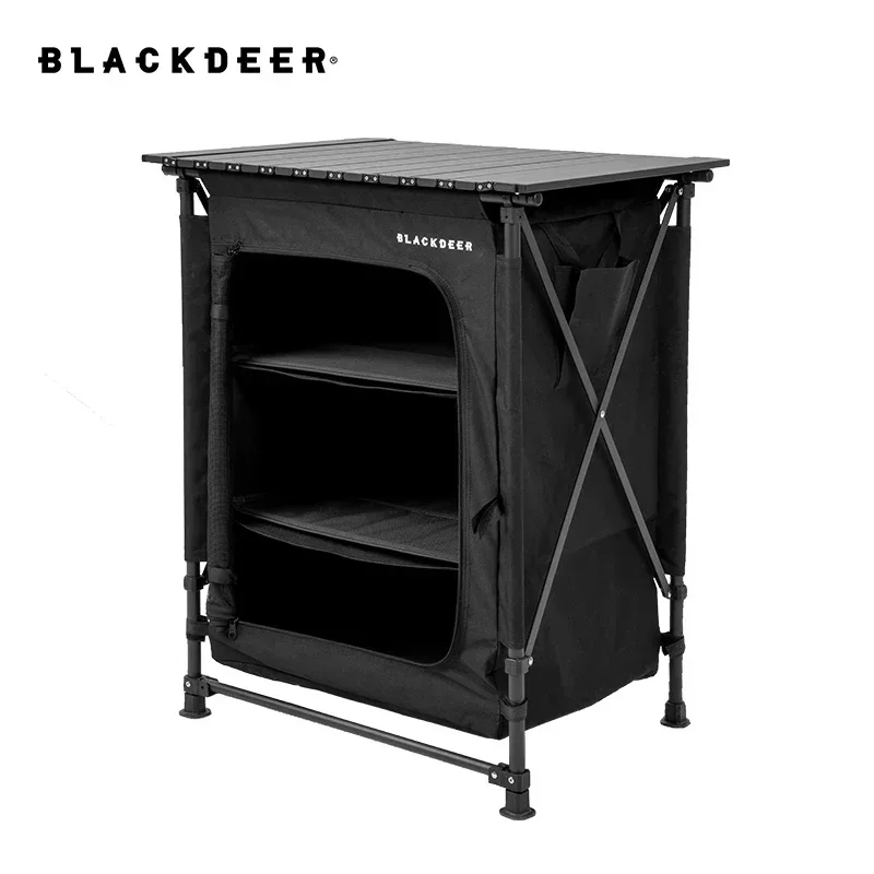 Blackdeer 접이식 캠핑 캐비닛, 접이식 테이블 보관 알루미늄 상자, 주방 도구 기어, 야외 그릴 피크닉 액세서리 선반