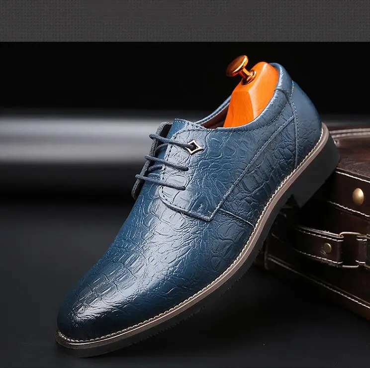 

Fashion Dress Shoes Male Leather Classic Brogue Thick Bottom Oxfords For Wedding Office Business Men Formal Shoes