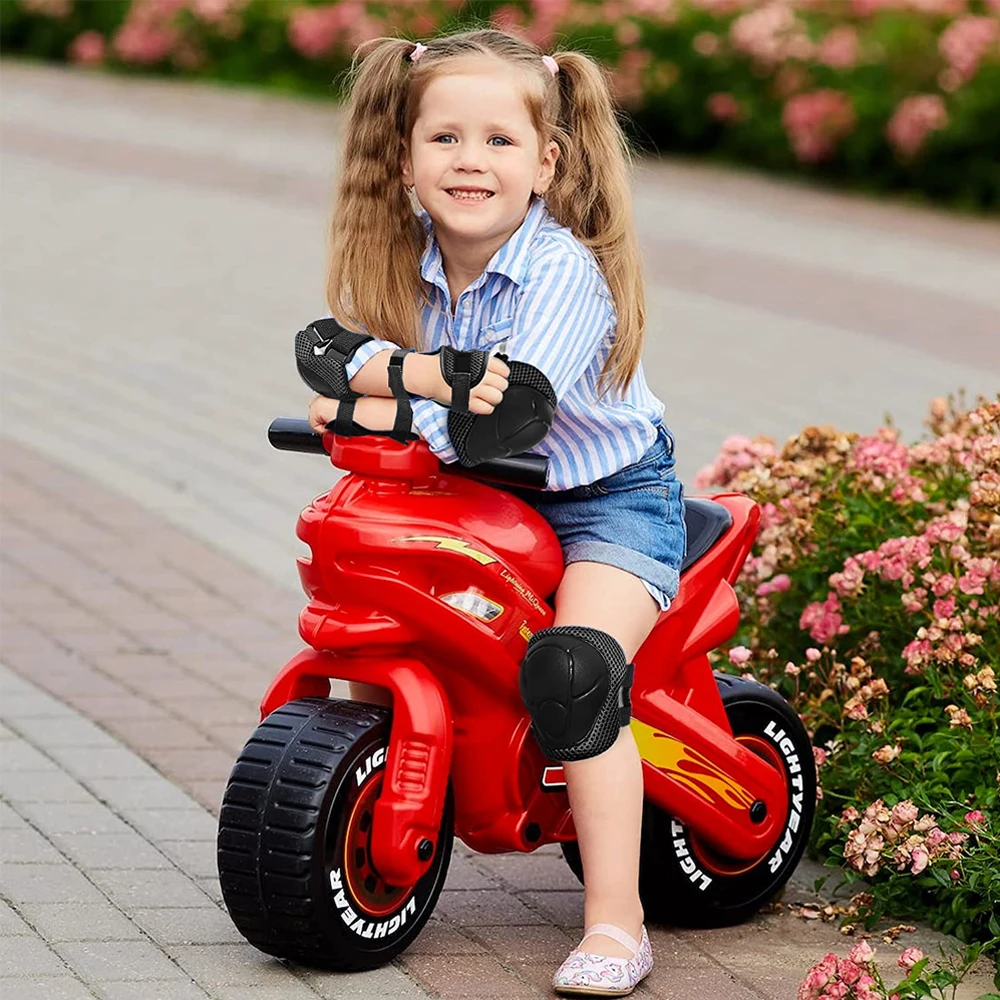 Kids Helmet Pad Set,Adjustable Kids Skateboard Bike Helmet Knee & Elbow Pads Wrist Guards 3-8 years Protective Gear Set