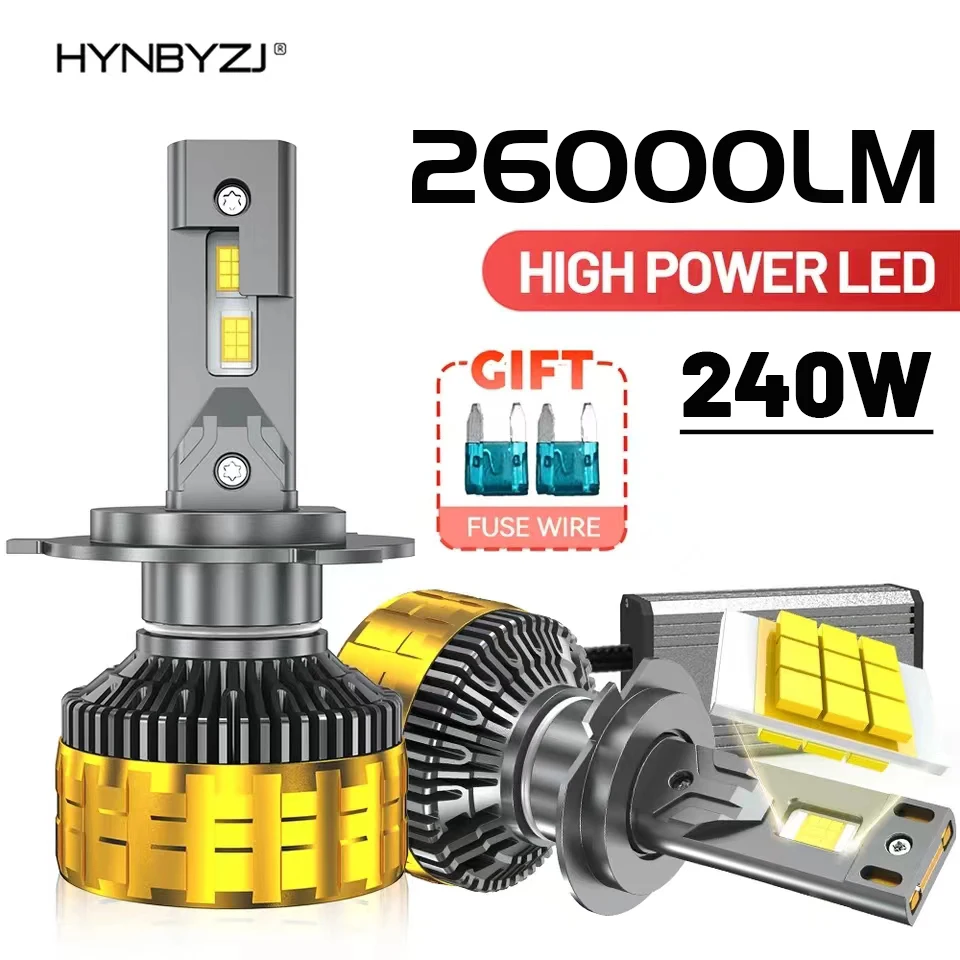 

HYNBYZJ 240W H7 H4 H11 Led Lamp 26000LM Led Lights For Car H1 H3 H8 H9 HB3 9005 HB4 9006 9012 9007 12V 24V Led Headlight Bulb