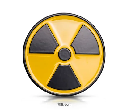 

New 3D Radioactive Warning Auto Body Side Label and Tail Label Emblems Decal Sticke Car Accessories