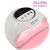 SUN X20MAX Nail Dryer Machine 72 LEDs UV LED Lamp for Nails Gel Polish Curing Manicure Lamp 10/30/60/99s Timer LCD Display 2