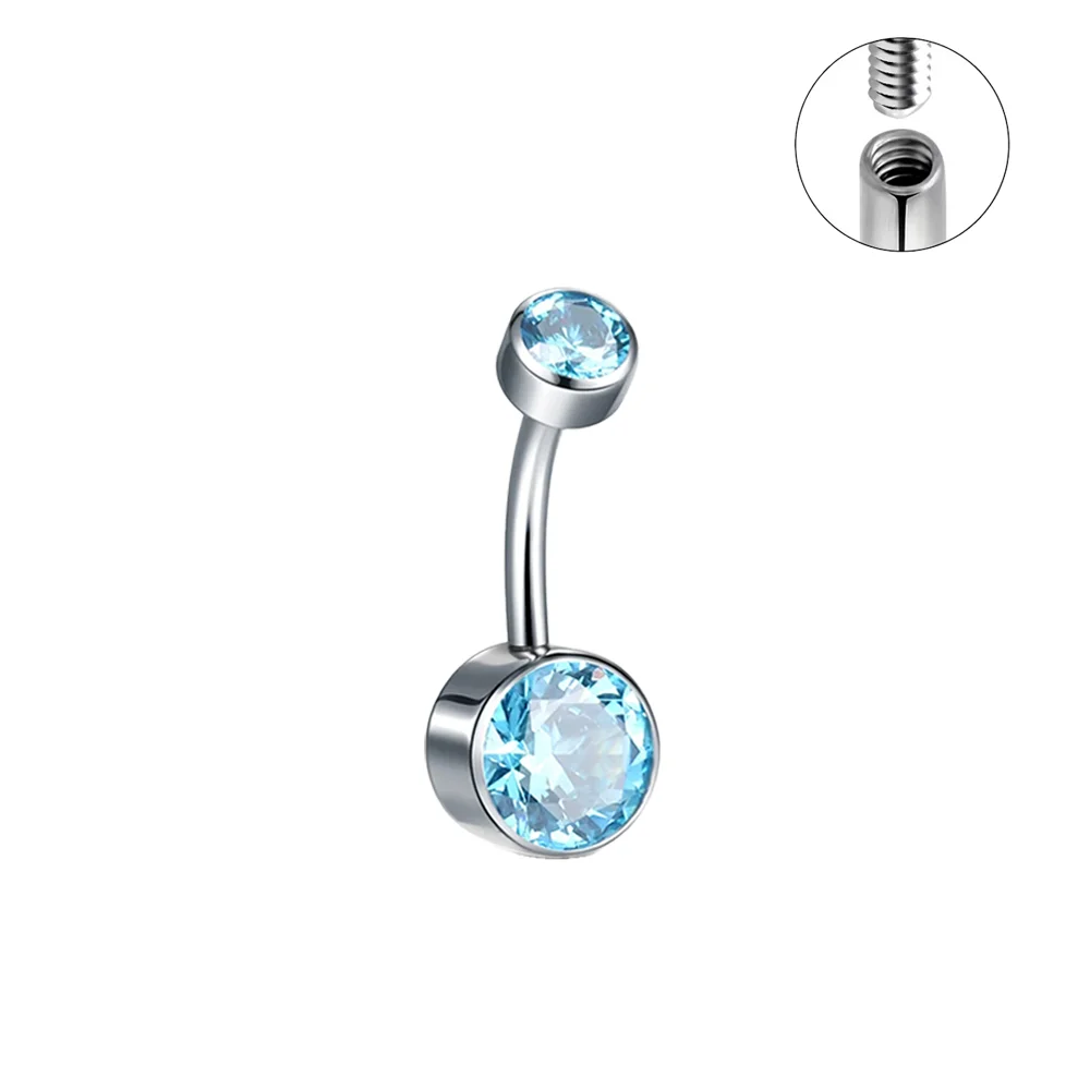 Piercing Jewelry Body Jewelry Belly Button Piercings G23 Titanium Belly Button Rings 14G Navel Piercing 5A CZ Gems For Women