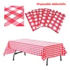 137x274cm Red Black Checkered Disposable Tablecloth Wedding Birthday Party Indoor Outdoor Picnic Plastic Waterproof Tablecloth 1