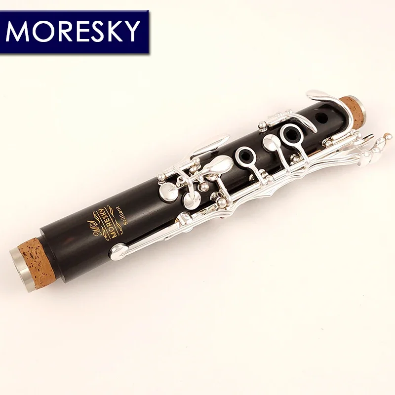 MORESKY Ebony Wood/Grenadilla Professional Clarinet Bb Silver Plated 19 Keys Sib Klarnet &middot;Brilliant