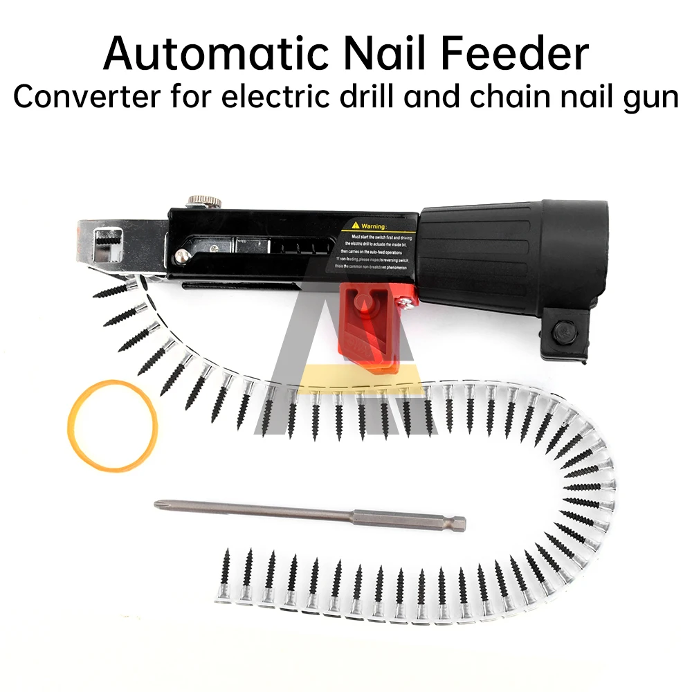 

Automatic Chain Nail Electric Drill Screw Tightening Equipment Automatic Nailing Machine Woodworking Tool with 50Pcs Nails