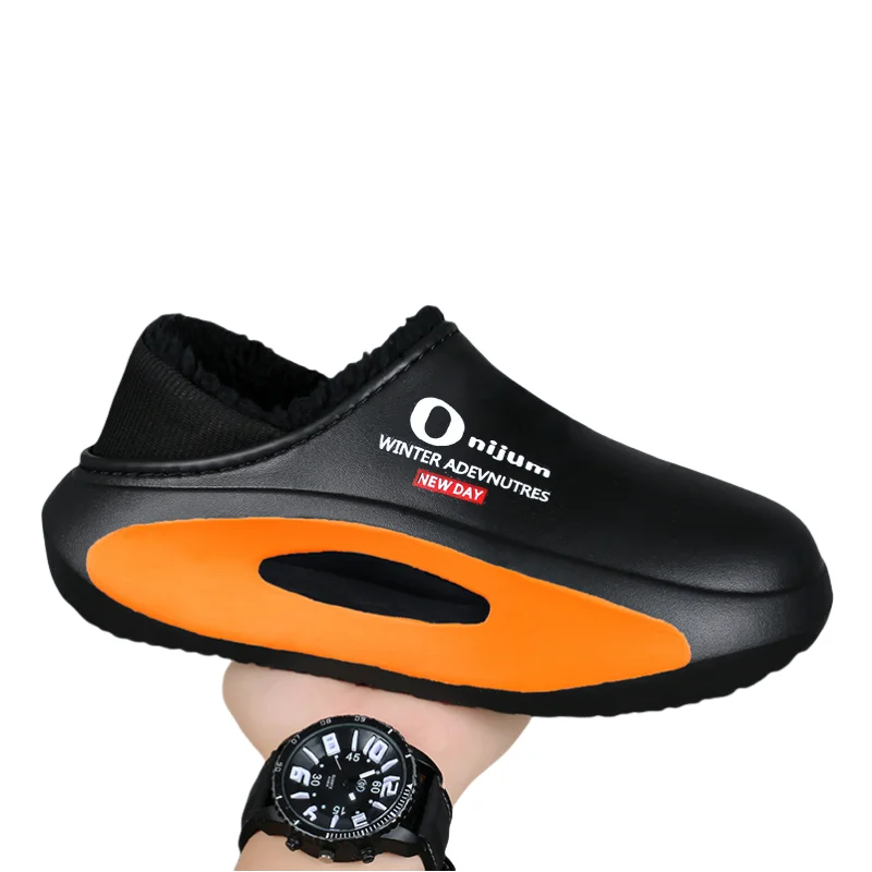 Winter Men's Warm Slippers Cotton Slippers Wrap Heels Outdoor Indoor Home Warm Shoes New Men Women Bedroom Plush Warm Slippers