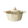 Soup Pot Boiling Slow Cooker Maifanshi Aluminum Alloy Nonstick White jade Floral glaze Anti scald handle 25.5x11cm Toaster oven 1