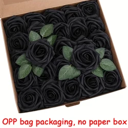 Elegant Artificial Roses with Stems for DIY Floral Creations and Decor (Black)