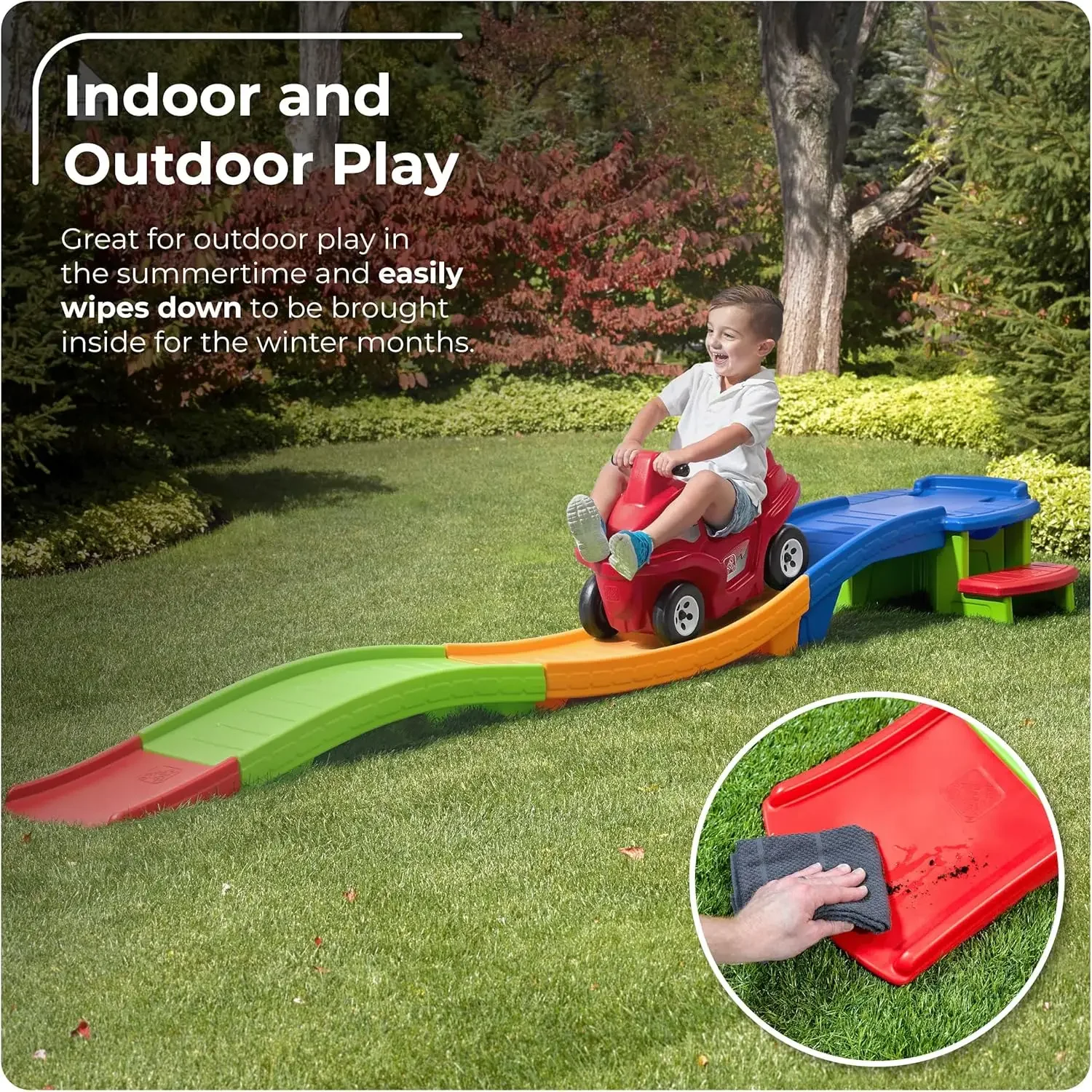 Roller Coaster Kids Toy, Ride On Push Car, Indoor/Outdoor Playset, Toddlers 2-5 Years Old, Compact Storage, Max
