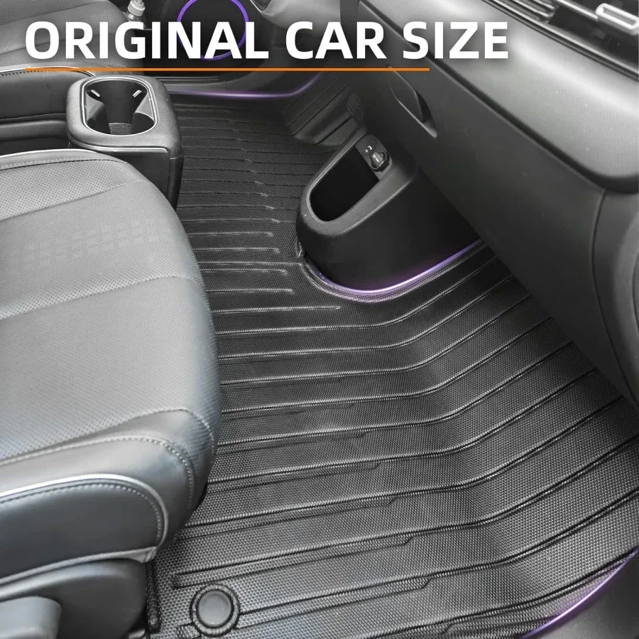 Car Floor Mats Seat Cover Back Cover All Weather XPE Floor Mat Cargo Liner For Hyundai Ioniq 5-Cargo Liner Rear Tray Trunk Waterproof Back Seat Cover