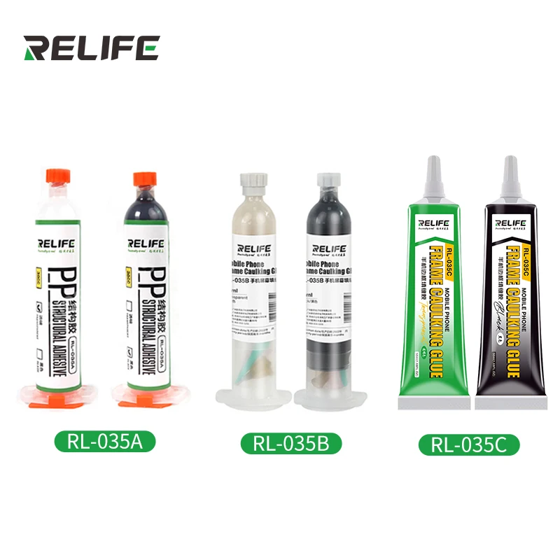 RL-035A /035B /035C Mobile Phone Frame Caulking Glue For Elastic Bonding Cracked Back Housing Screen Light Leakage Repair tools