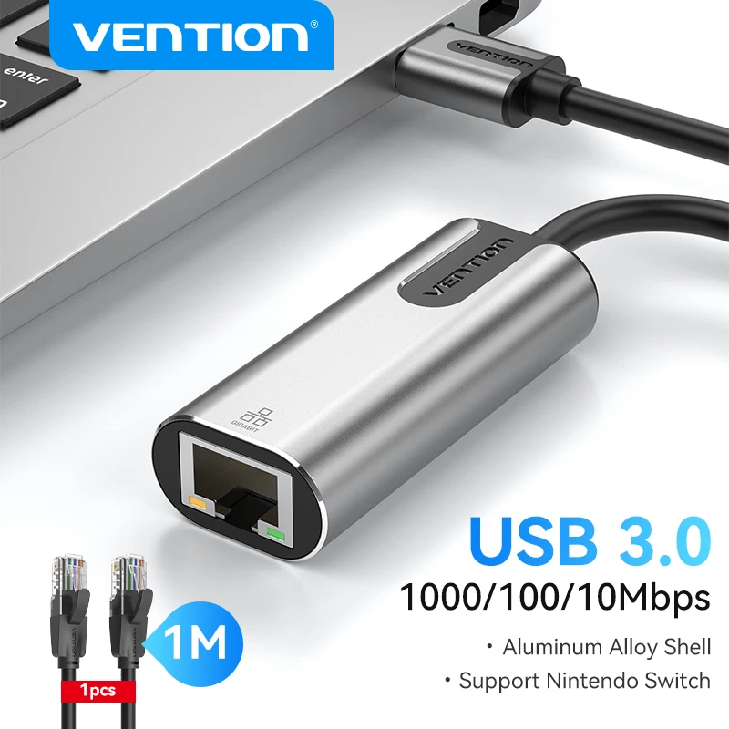 Vention USB Adapter USB 3.0 Network Card to RJ45 Speed 1000M Lan Adapter for Windows