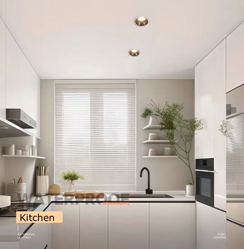 IP65 Waterproof Embedded CRI98 Dimmable Spotlight AC110-220V 7W-30W Bathroom Kitchen Ceiling Downlight LED Anti Glare