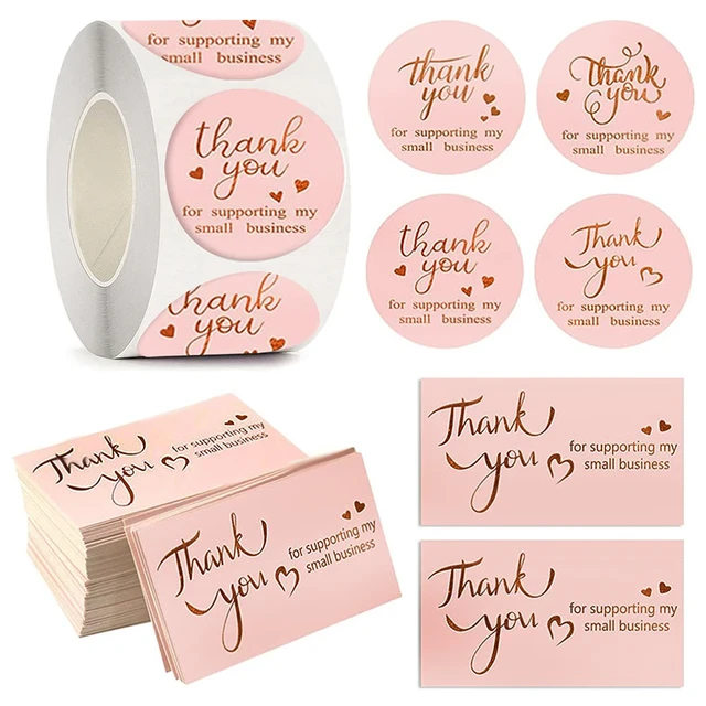 10-30pcs Thank You Card Printable Blush Pink Thanks For Your Purchase Card  Paper Cards For Small Shop Gift Packet 9*5.4cm - Business Cards - AliExpress