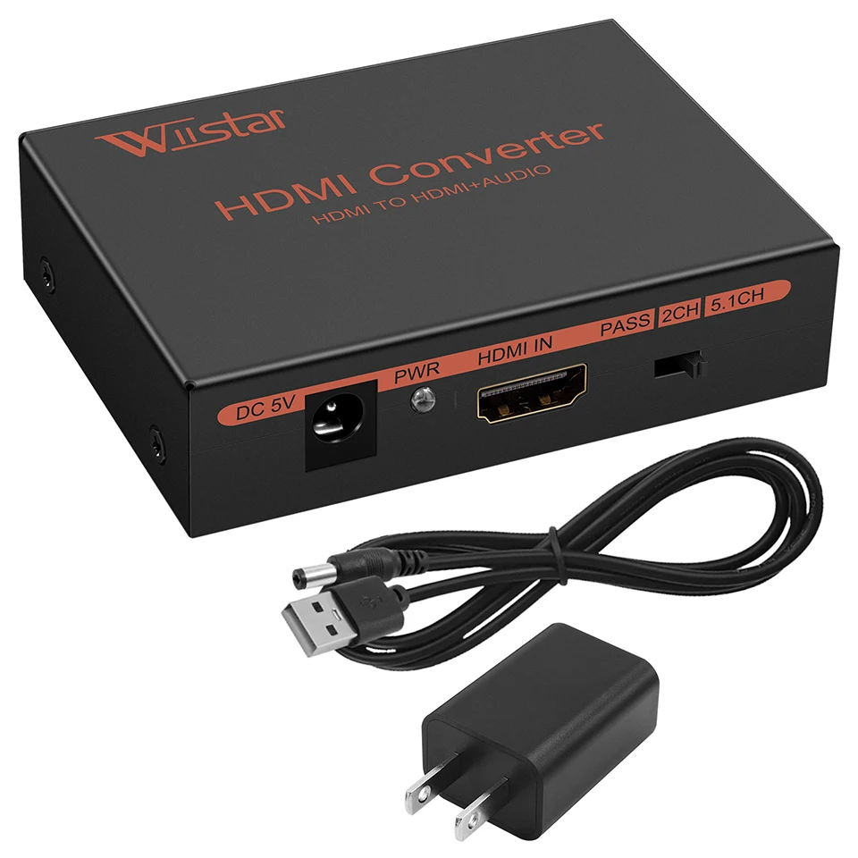 Extracteur audio HDMI vers HDMI & R/L & Spdif, prise en charge audio 2.1/5.1CH, audio vidéo, répartiteur, convertisseur, connecteur adaptateur