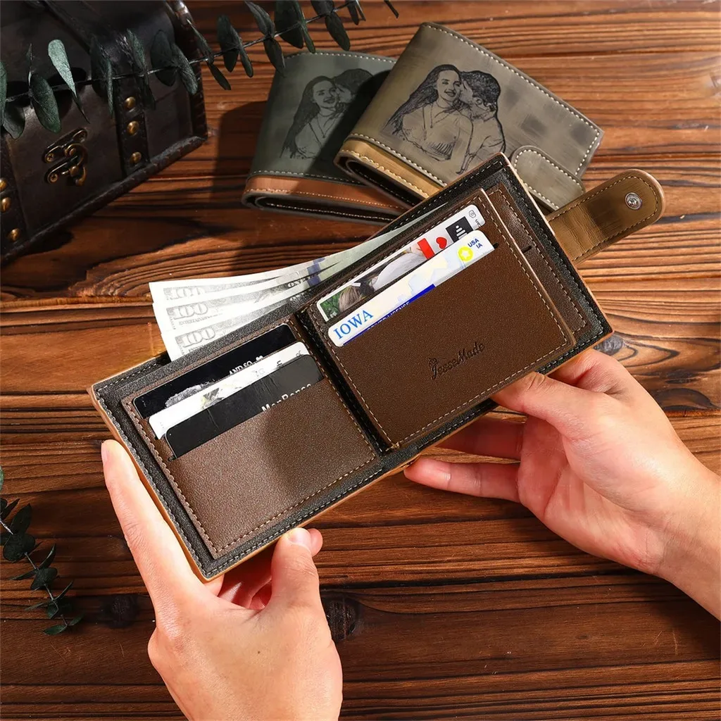 Personalized Picture Wallet for Men Gift for Men Customized Engrave Wallet with Name Him Birthday Anniversary Gift for Husban 3 Personalized Picture Wallet for Men Gift for Men Customized Engrave Wallet with Name Him Birthday Anniversary Gift for Husban 3