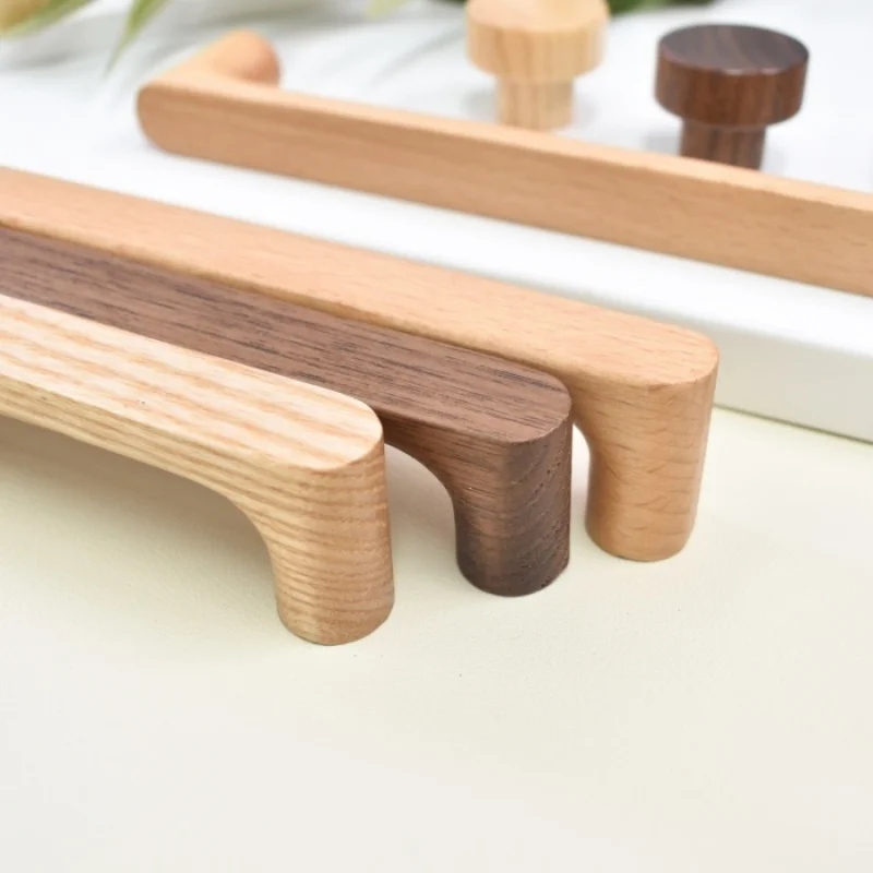 Nordischer Schrankgriff aus Holz, Schranktürknauf und Griff, Küchenschubladengriffe, Kleiderschrank-Türgriffe für Möbelbeschläge – Detail 2