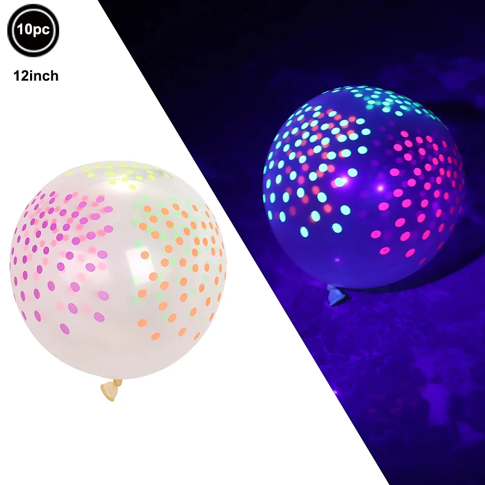 Neon Glowing Party Decor Set with UV Streamers and Fluorescent Accessories