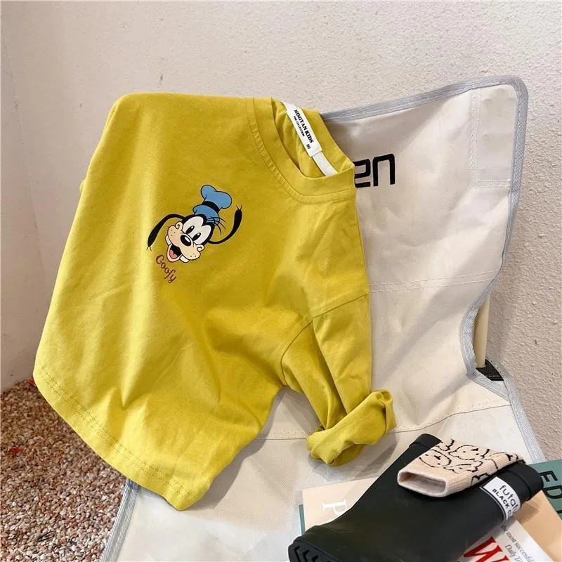 Kids T Shirt Cartoon Mickey Children's Long Sleeved T-shirt Spring Autumn Fashion Baby Base Shirt Tops Crewneck Loose Kids Blouse Clothes