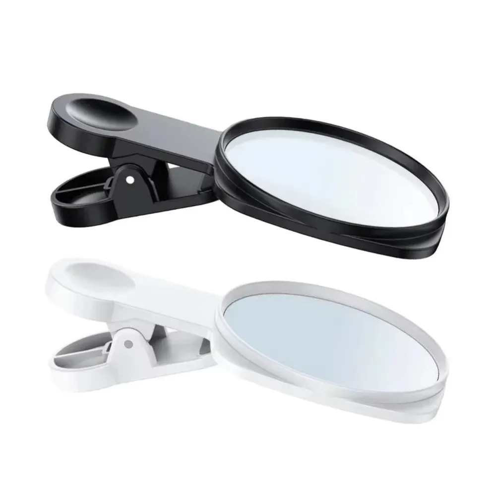 HD 렌즈 폰 후면 카메라 셀카 미러 클립형 휴대용 엿보기 방지 미러, 보관 케이스 포함, 사각지대 없음