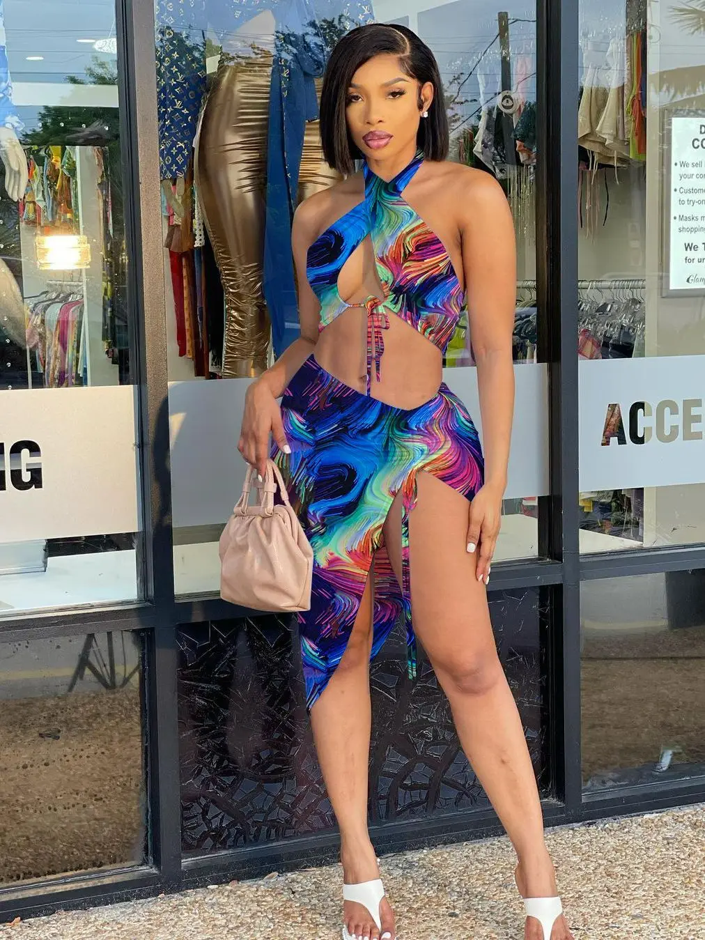 

Summer Dresses Woman 2022 Robe Vestido Skirt Sets Femme Sexy Mini Two-piece Suit Backless Bandage Festival Outfit Off Shoulder