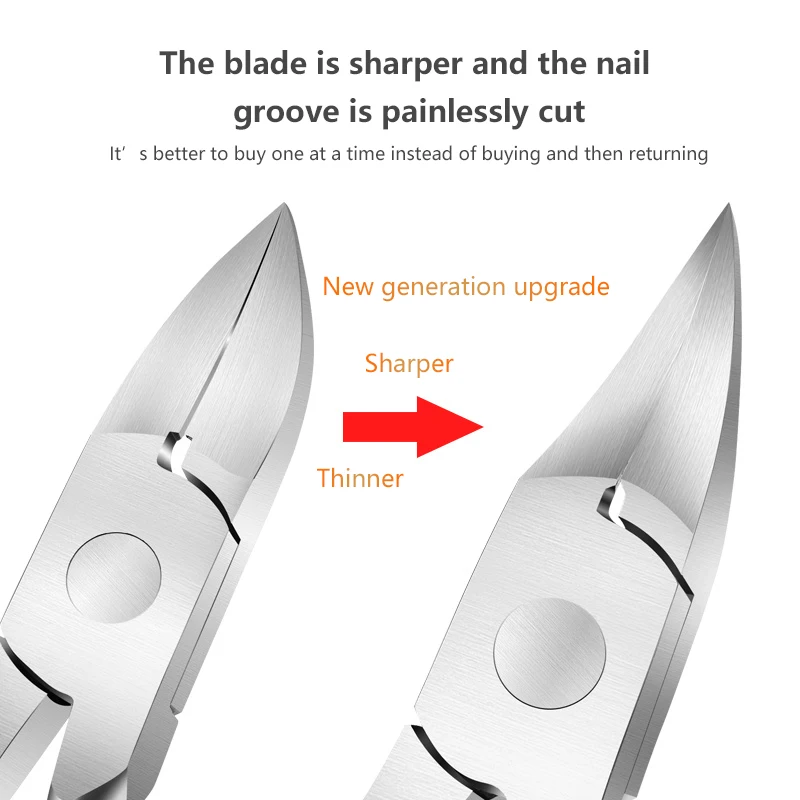 Nail Clipper Cuticle Scissors Correction Thick Nails Ingrown Toenails Oblique Mouth Dead Skin Dirt Remover Paronychia Nail Tools 6