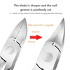 Nail Clipper Cuticle Scissors Correction Thick Nails Ingrown Toenails Oblique Mouth Dead Skin Dirt Remover Paronychia Nail Tools 6