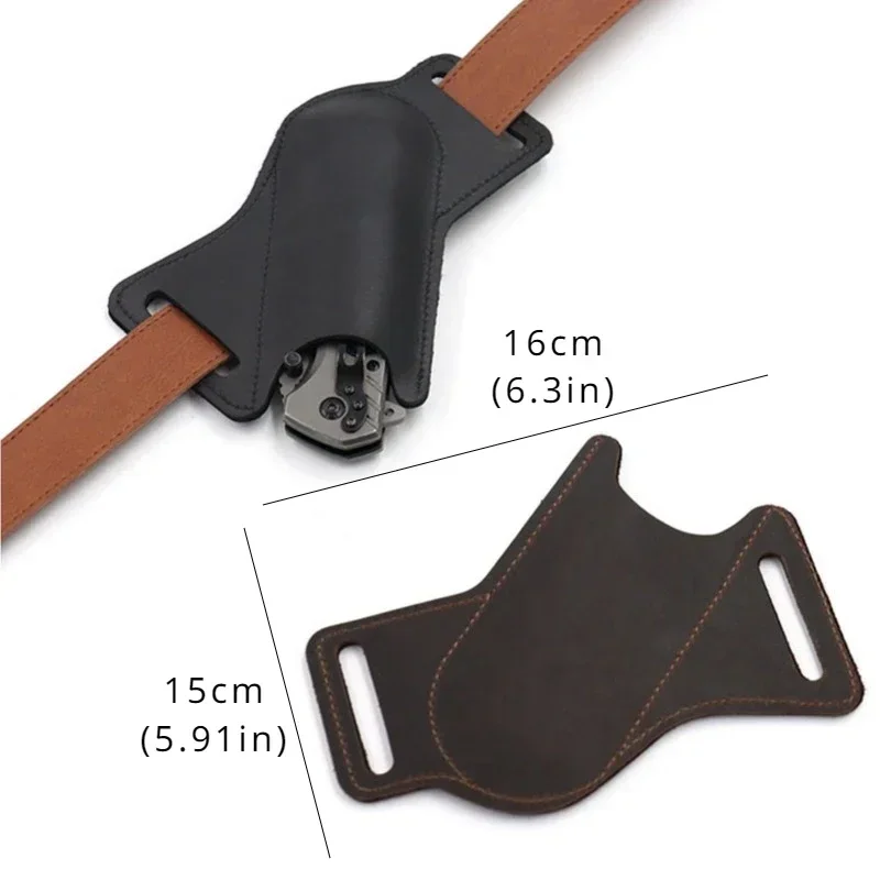 Knife Sheaths 1PC Leather Anti-Scratch Belt Clip Holder for Folding Pocket Knives Camping/Outdoor Waist Carry