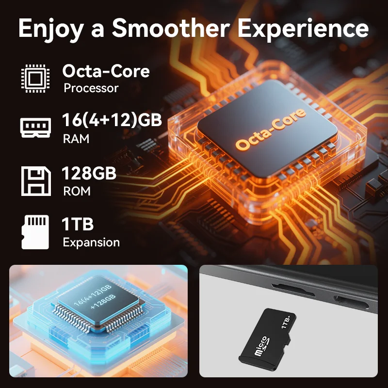 SVITOO P11 태블릿 PC 2025 안드로이드 15, 11인치 1280x800 IPS 디스플레이, Unisoc T606 옥타코어 프로세서, 16GB RAM, 128GB ROM (최대 1TB 확장 가능),