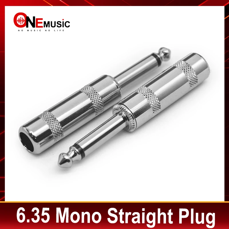 

Straight Audio Cable Mono 6.35 Audio 1/4' Mono Plug Straight Metal Plug Guitar Cable Plug and Effect Patch Cable Plug Chrome