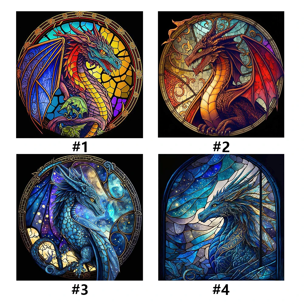 Description Picture 4 of item40*40cm Full Embroidery Eco-cotton Thread 11CT Printed Stained Glass Dragon Cross Stitch Kit Home Decor Painting Embroidery Set