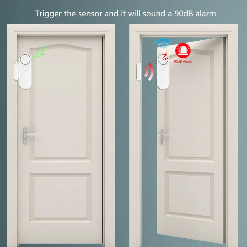Tuya WiFi Door Sensor Smart Home Security Alarm System Independence Alert Scene 90dB Siren APP Reminder Function Easy Install