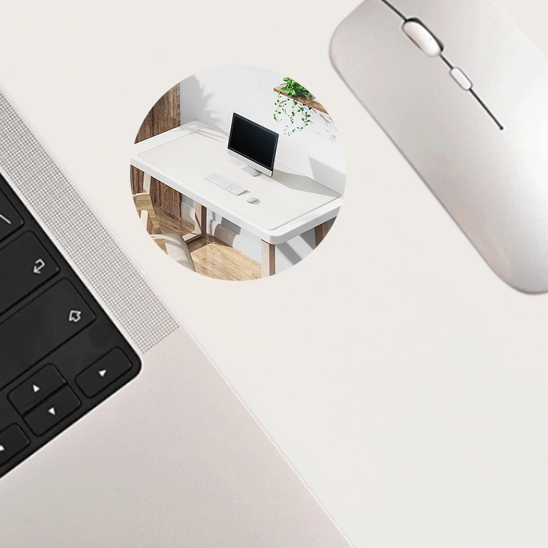 White Mousepad Portable Mouse Pad Large Gaming Waterproof Non-slip PU Leather Desk Mat Computer Keyboard Desk Pad
