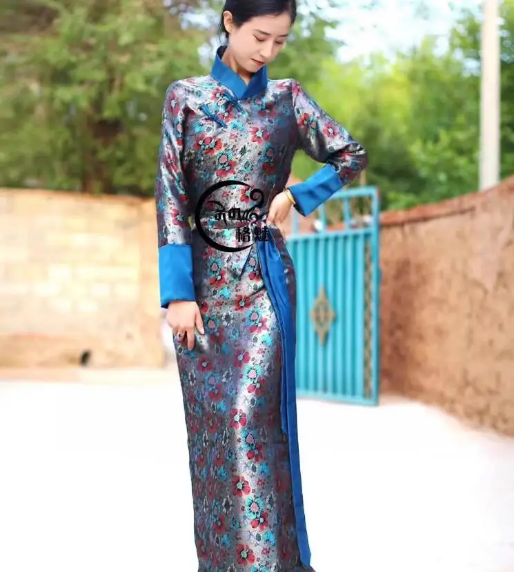 Chinese Tibetan Goddess Spring and Summer Guozhuang Dance Skirt Light and Thin Tibetan Clothes