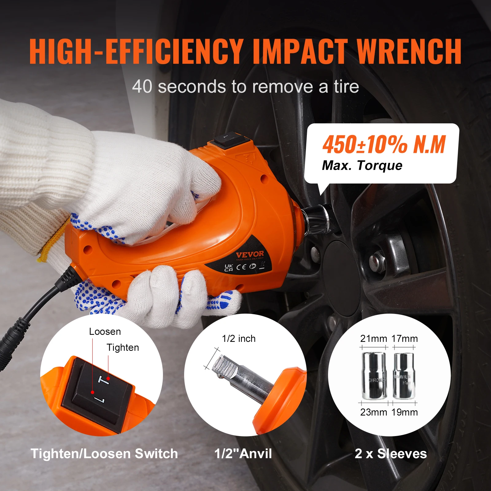 VEVOR Electric Car Jack 3 Tons /6600 lbs with Electric Impact Wrench Portable Car Jack Lifting for Sedan SUV Truck Tire Change 4