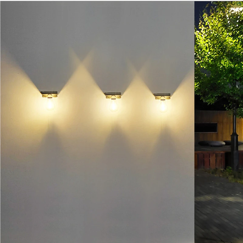 Solar LED Tungsten Filament Bulb Lamp COB Bulbs Light Control Human Body Induction Wall Lamp Waterproof IP65 For Outdoor Garden