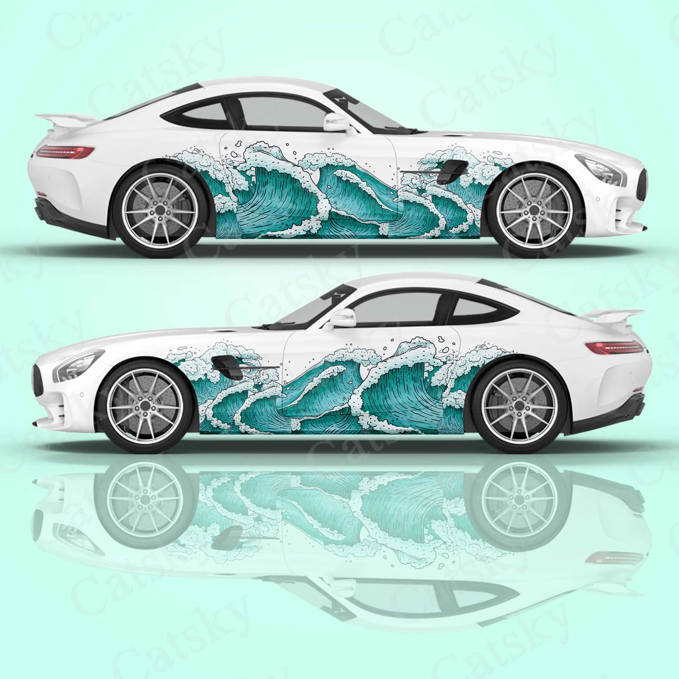 

Waves 2pcs/Set Car Sticker for Universal Large Car Sticker for Univers, Car Stickers on The Left and Right Sidesal