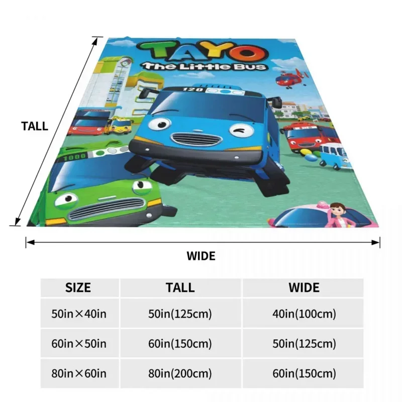 Tayo The Little Bus Child Wool Blankets Korea cartoon anime for kids Custom Throw Blanket for Bed Sofa Couch 200x150cm Quilt 6