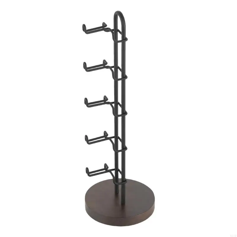 5 Layer abnehmbare Brillenorganisatoren Lagerhalter mit Holzbasis und Metallrahmen für Sonnenbrillen Display Y08E – Detail 5