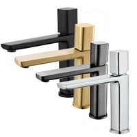 BAKALA Basin Faucet Black/Chrome Face Single Handle Deck Mounted Sink Taps Cold and Hot Mixer for Bathroom Crane Fauc 4