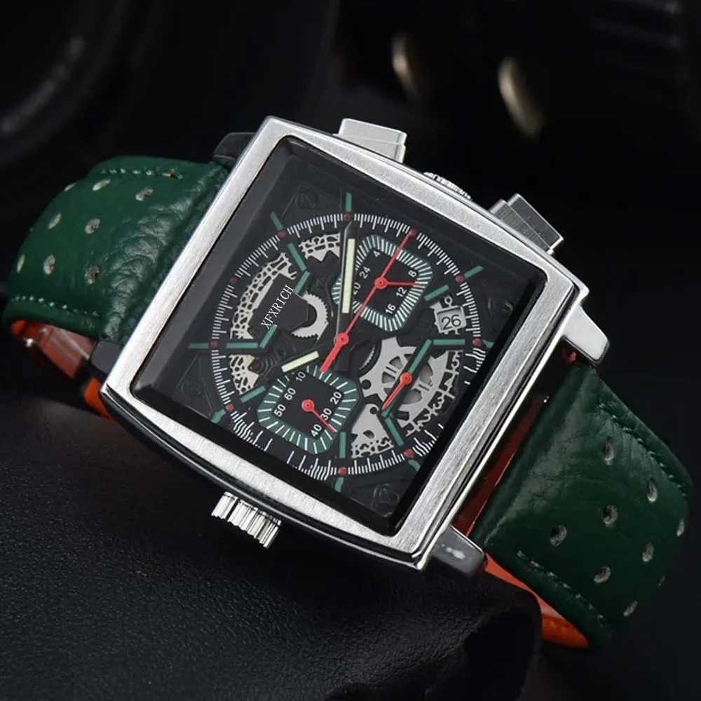 

Top Luxury Original Brand Watches For Mens Multifunction Classic Monaco Watch Luxury Chronograph Automatic Date AAA Male Clocks