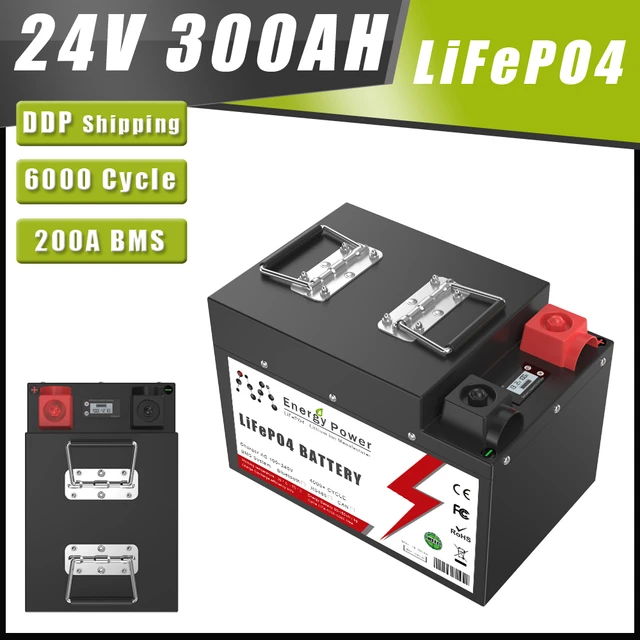 24v 100ah 200ah 300ah Lifepo4 Lithium Iron Phosphate Battery With