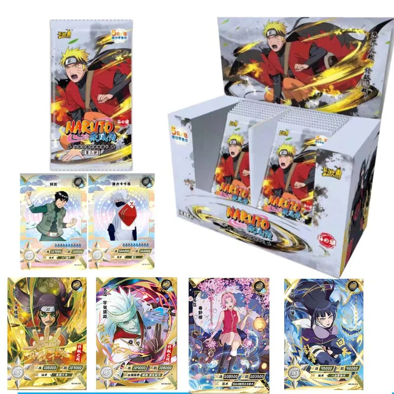 

4box Naruto Booster Box Board Games Anime Figure Letters Table Board Toys For Kids Christmas Gift Juguetes