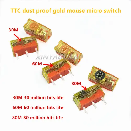 2Pcs TTC Dustproof Gold Switch 30M 60M 80 Million Clicks Lifetime 3pin gold alloy contact Computer mouse button accessorie - Image 5